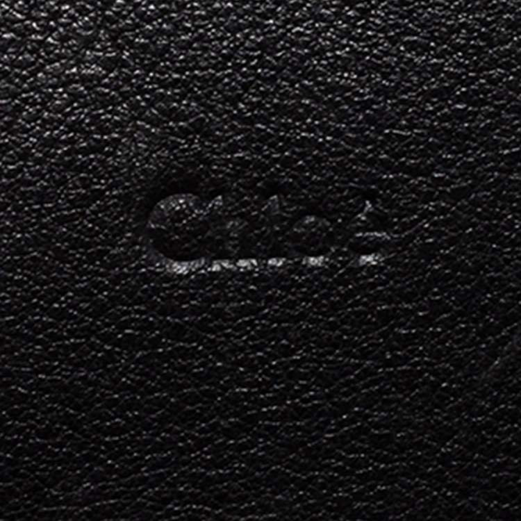 Pre Owned Chloe Black Leather Heart Charm Flap Satchel