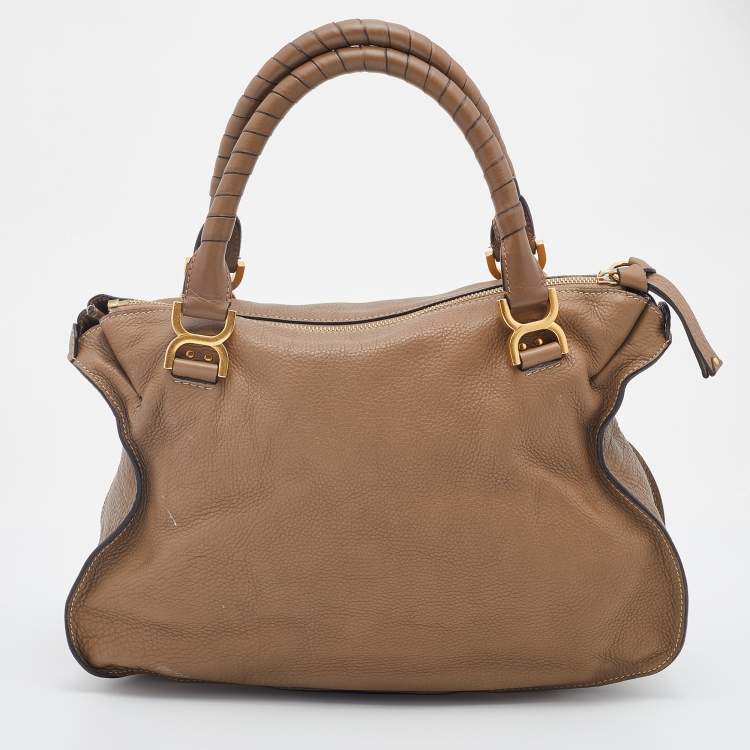 Pre Owned Chloe Grey Leather Large Marcie Shoulder Bag