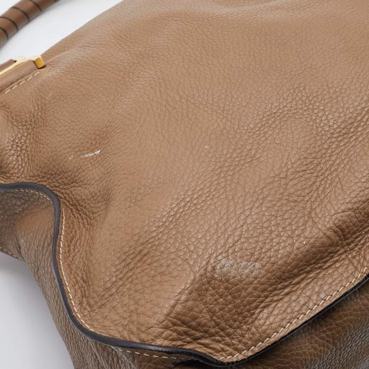 Pre Owned Chloe Grey Leather Large Marcie Shoulder Bag