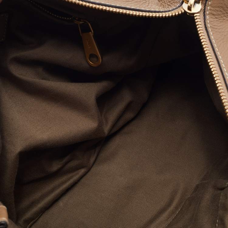 Pre Owned Chloe Grey Leather Large Marcie Shoulder Bag