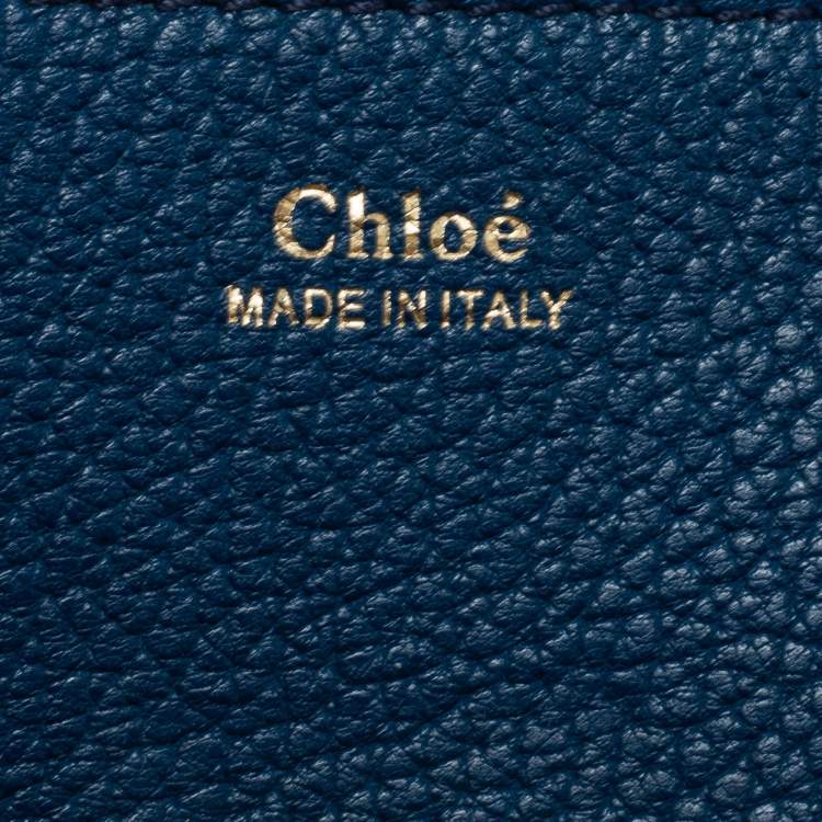 Pre Owned Chloe Blue Leather Small Drew Shoulder Bag