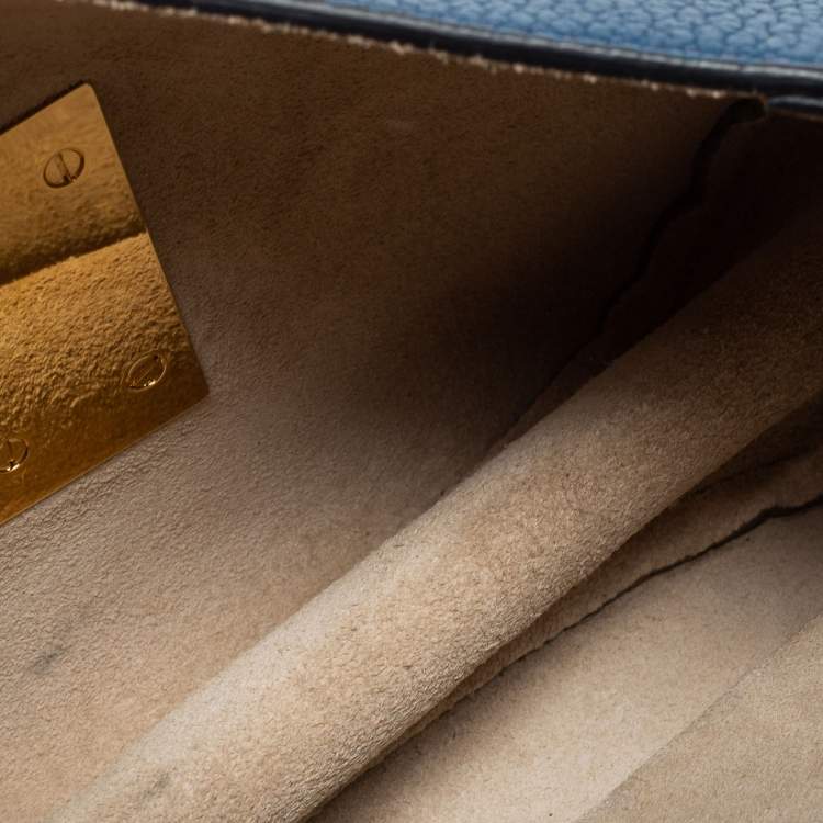Pre Owned Chloe Blue Leather Small Drew Shoulder Bag