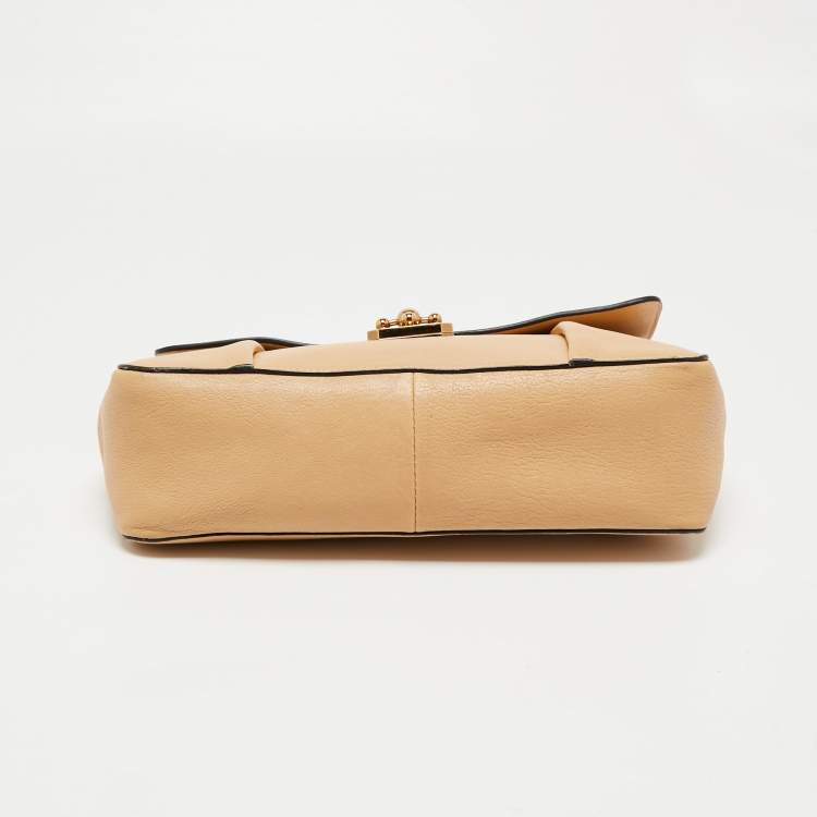 Pre Owned Chloe Beige Leather Large Elsie Shoulder Bag