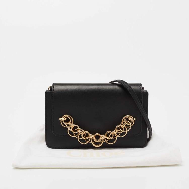 Pre Owned Chloe Black Leather Drew Bijou Clutch