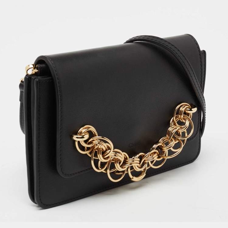 Pre Owned Chloe Black Leather Drew Bijou Clutch