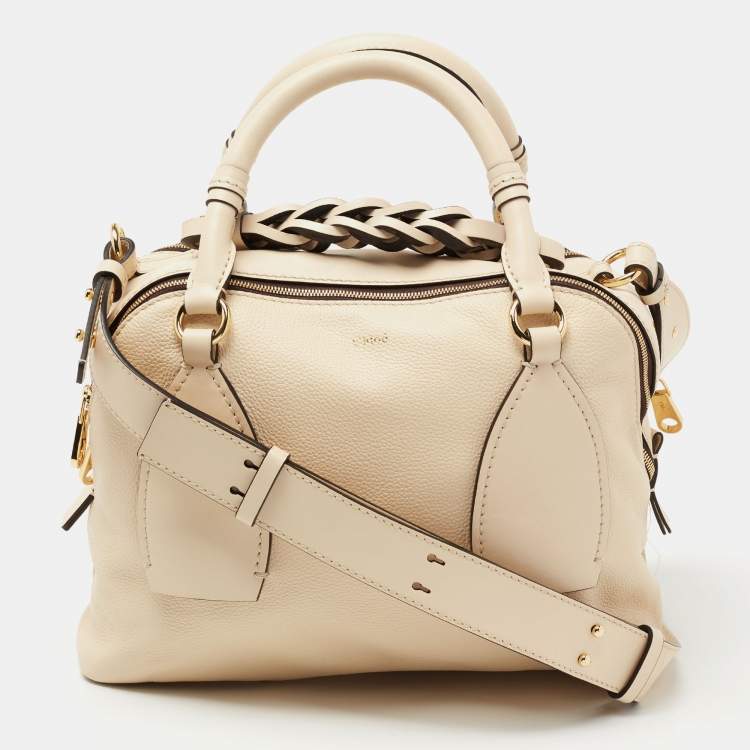 Pre Owned Chloe Beige Leather Medium Daria Satchel