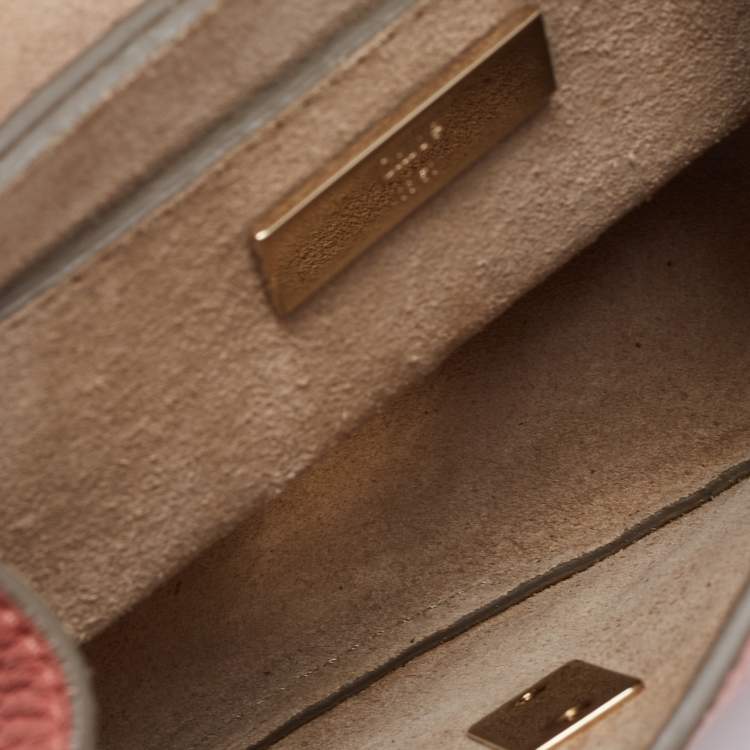 Pre Owned Chloe Pink Leather Nano Flowers Crystal Embellished Drew Shoulder Bag