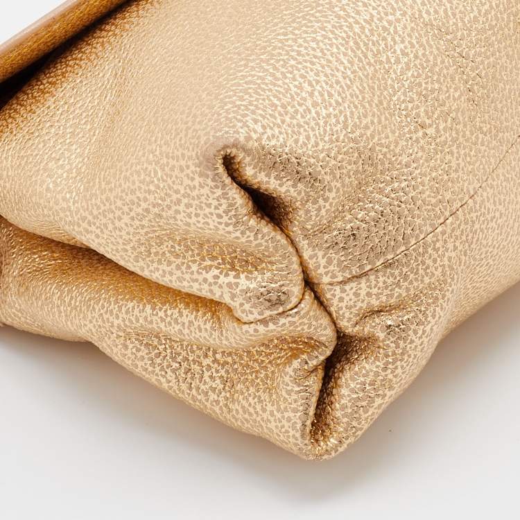Pre Owned Chloe Metallic Gold Leather Lily Crossbody Bag