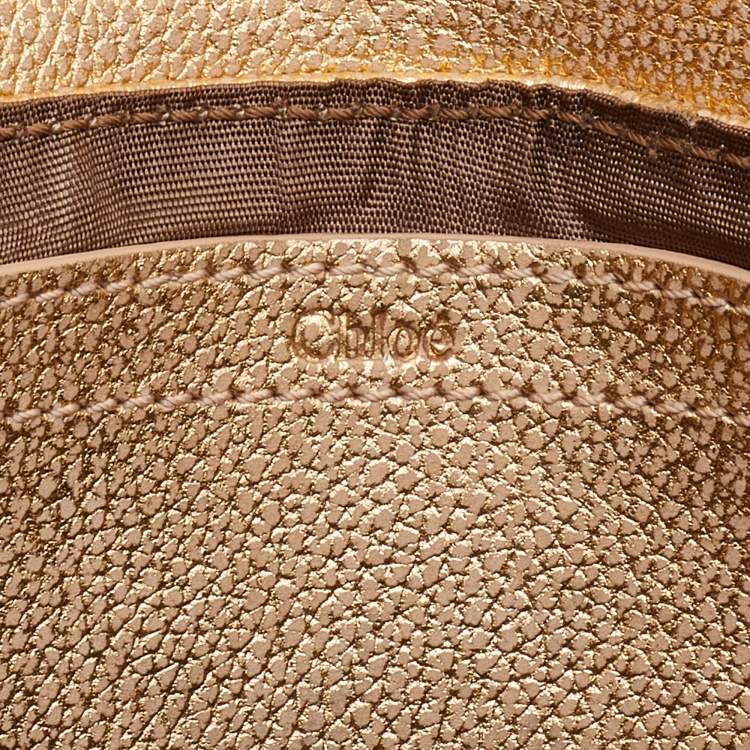 Pre Owned Chloe Metallic Gold Leather Lily Crossbody Bag