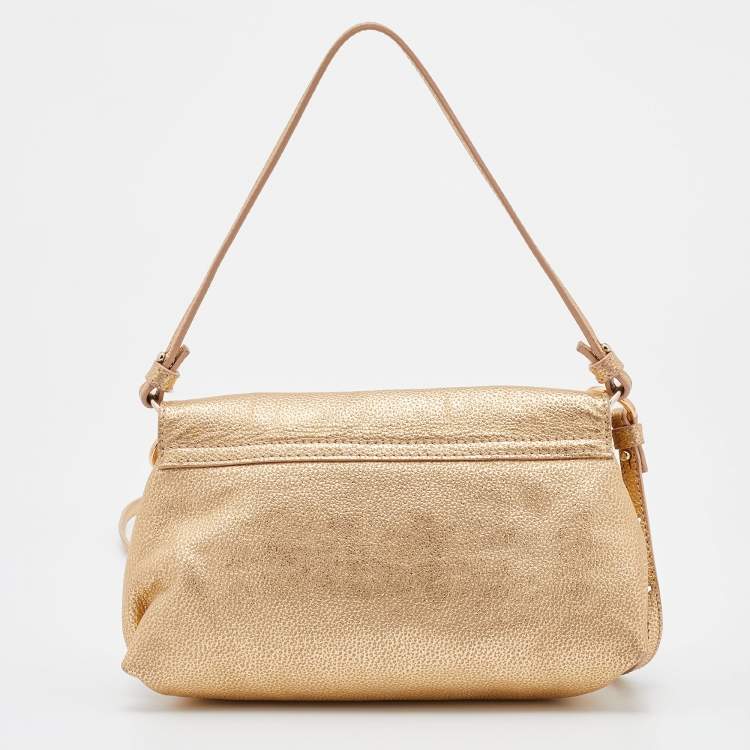 Pre Owned Chloe Metallic Gold Leather Lily Crossbody Bag