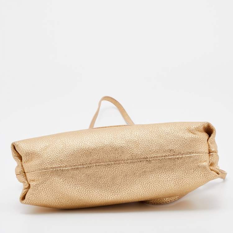 Pre Owned Chloe Metallic Gold Leather Lily Crossbody Bag