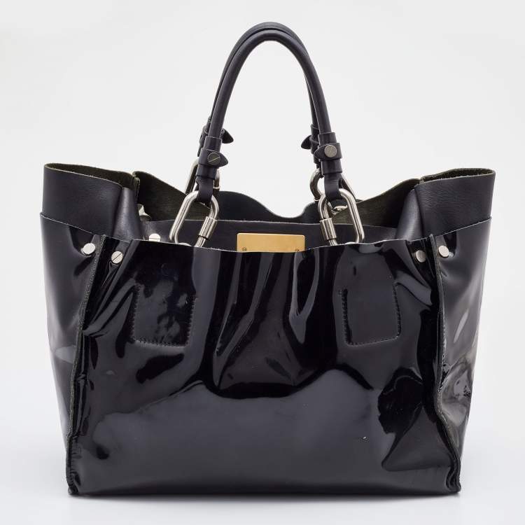 Chloe Black Patent Leather Cyndi Tote Chloe | TLC