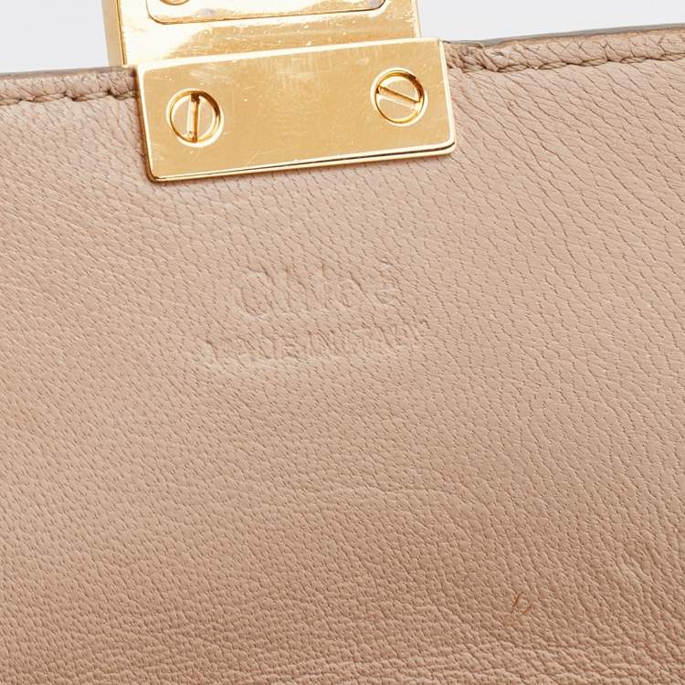 Pre Owned Chloe Beige Python Small Drew Shoulder Bag
