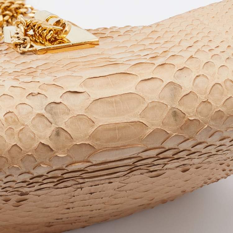 Pre Owned Chloe Beige Python Small Drew Shoulder Bag