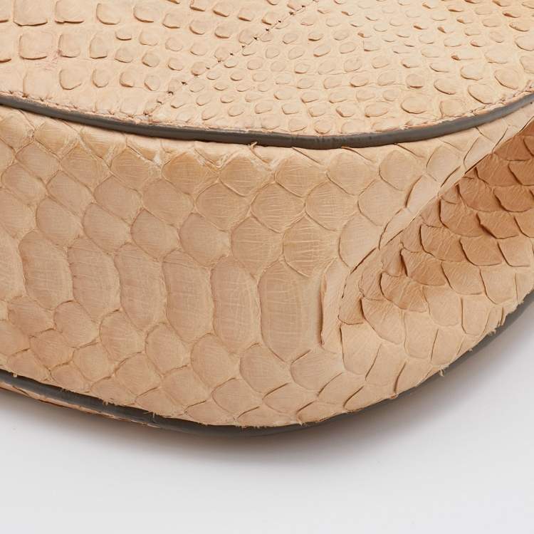 Pre Owned Chloe Beige Python Small Drew Shoulder Bag