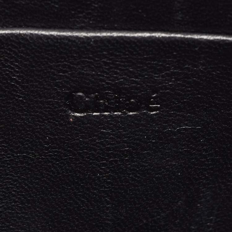 Pre Owned Chloe Black Leather Small Nile Bracelet Minaudière Crossbody Bag