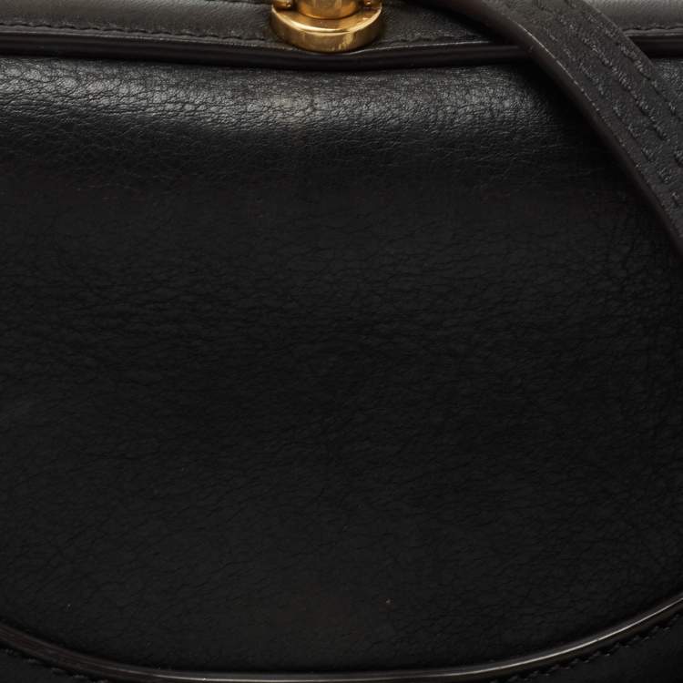 Pre Owned Chloe Black Leather Small Nile Bracelet Minaudière Crossbody Bag