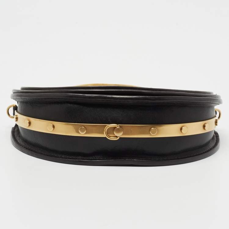 Pre Owned Chloe Black Leather Small Nile Bracelet Minaudière Crossbody Bag