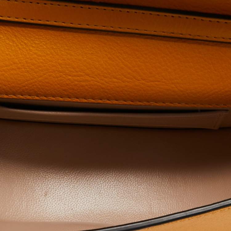 Pre Owned Chloe Mustard Yellow Leather Nile Bracelet Minaudière Crossbody Bag