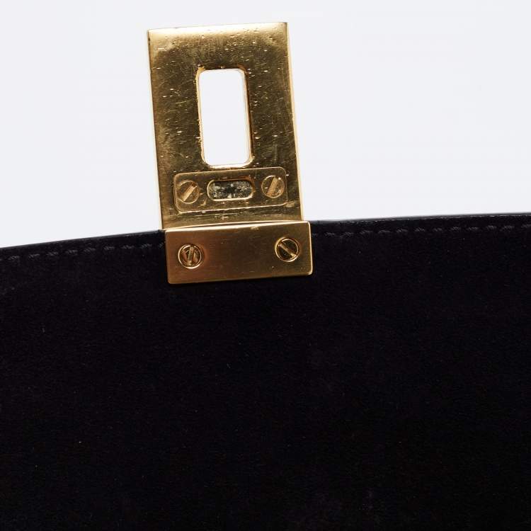 Pre Owned Chloe Black Studded Suede and Leather Small Drew Shoulder Bag