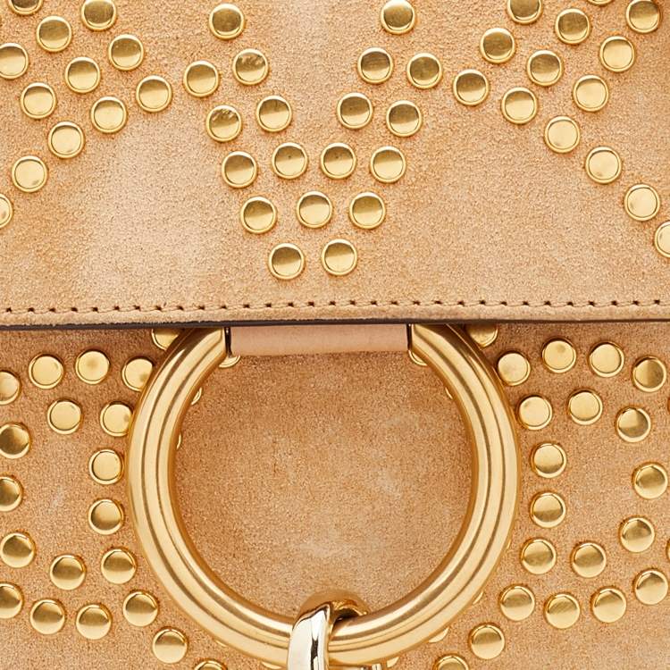Pre Owned Chloé Beige Leather and Suede Mini Faye Crossbody Bag