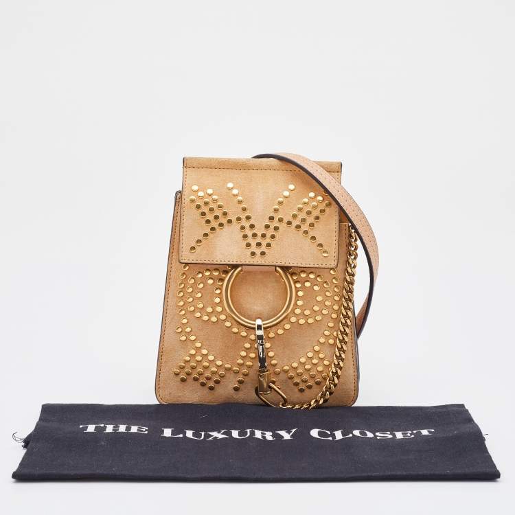 Pre Owned Chloé Beige Leather and Suede Mini Faye Crossbody Bag