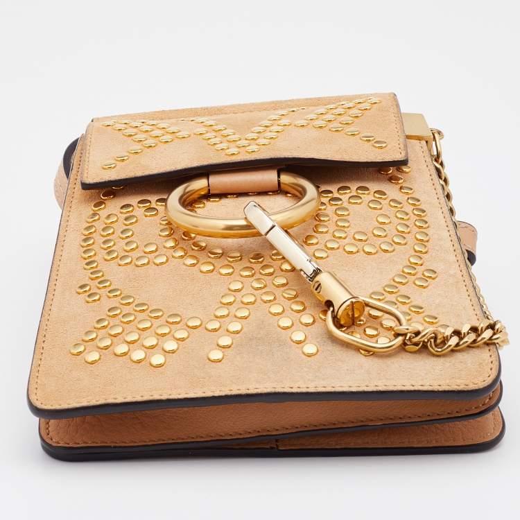 Pre Owned Chloé Beige Leather and Suede Mini Faye Crossbody Bag