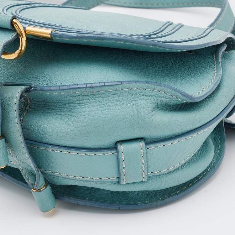 Pre Owned Chloe Mint Green Leather Mini Marcie Crossbody Bag
