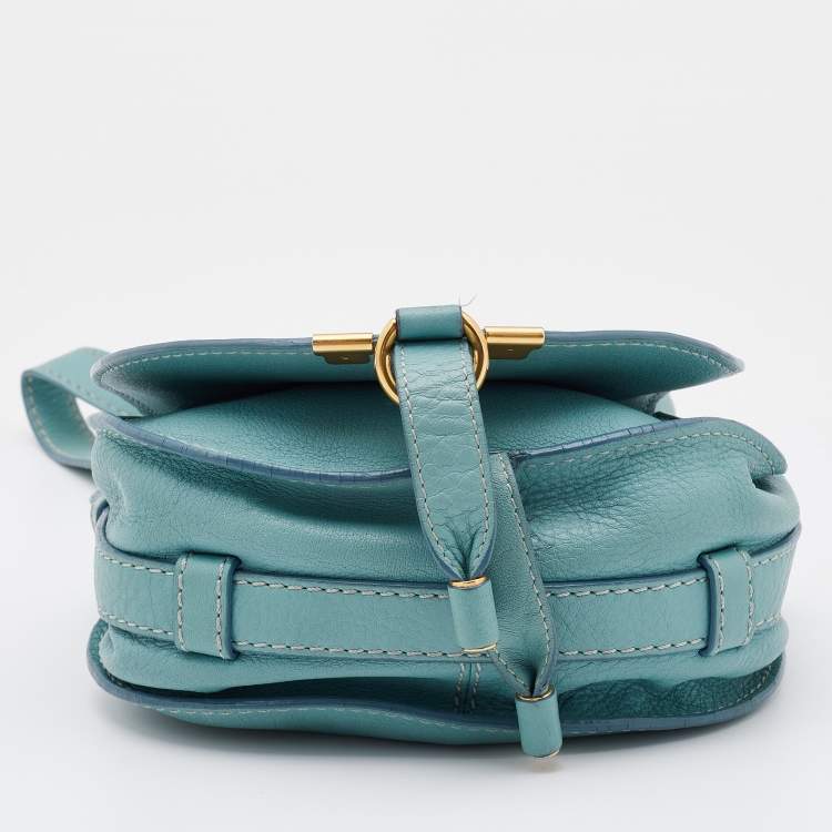 Pre Owned Chloe Mint Green Leather Mini Marcie Crossbody Bag