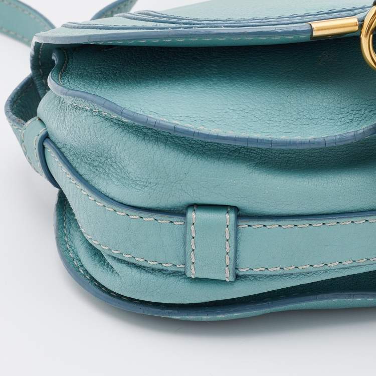 Pre Owned Chloe Mint Green Leather Mini Marcie Crossbody Bag