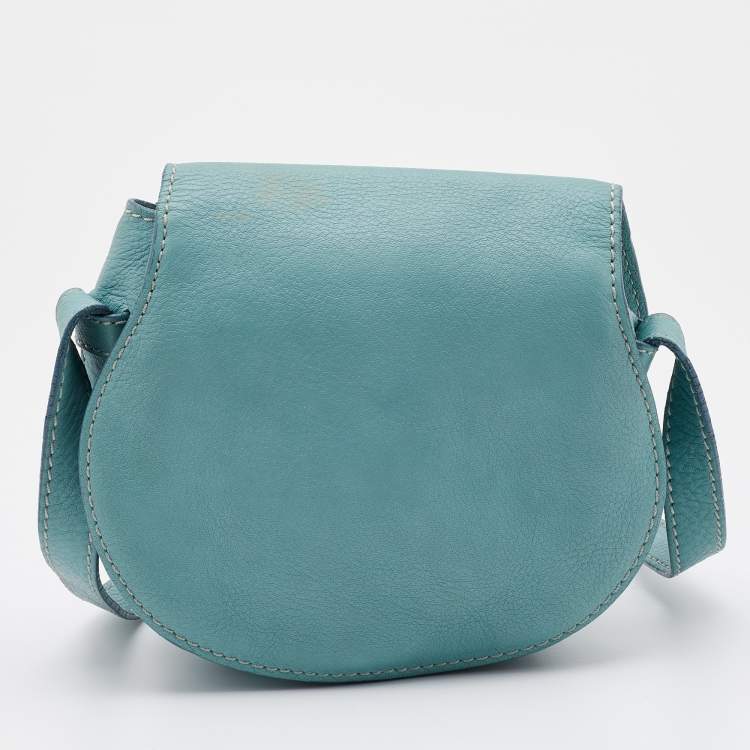 Pre Owned Chloe Mint Green Leather Mini Marcie Crossbody Bag