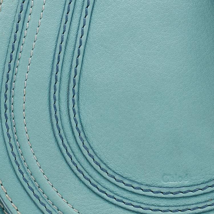 Pre Owned Chloe Mint Green Leather Mini Marcie Crossbody Bag