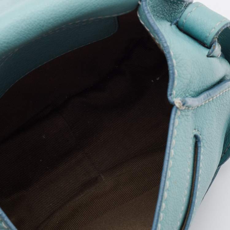 Pre Owned Chloe Mint Green Leather Mini Marcie Crossbody Bag