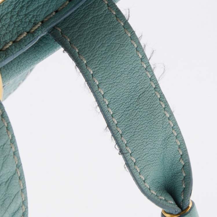 Pre Owned Chloe Mint Green Leather Mini Marcie Crossbody Bag