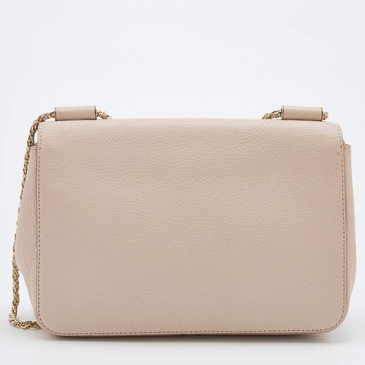 Pre Owned Chloe Baby Pink Leather Crystal Embellished Elsie Shoulder Bag