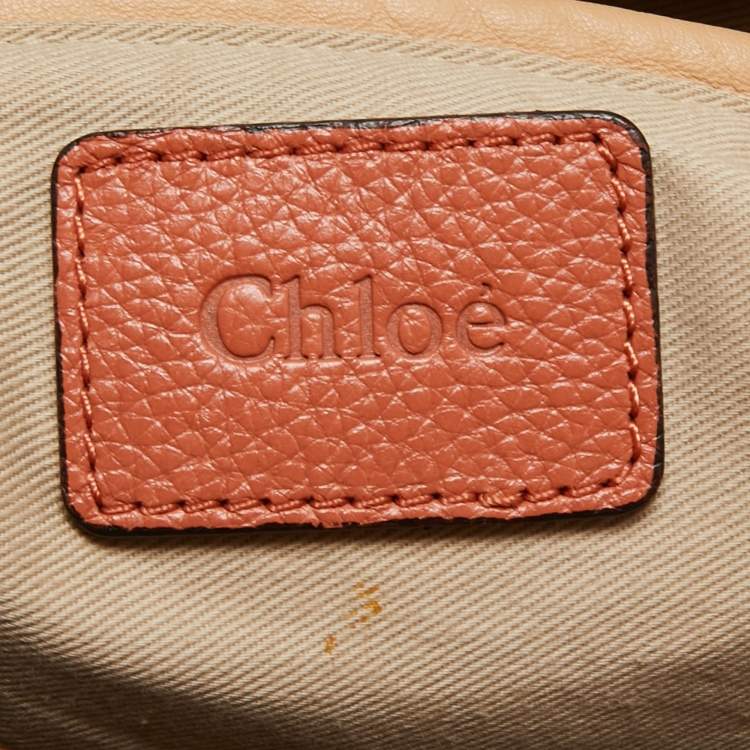 Pre Owned Chloe Coral Orange Leather Medium Paraty Shoulder Bag