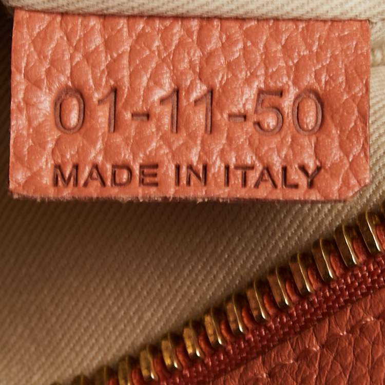 Pre Owned Chloe Coral Orange Leather Medium Paraty Shoulder Bag