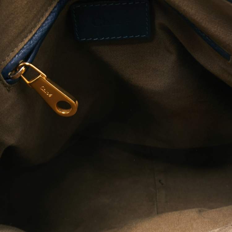 Pre Owned Chloe Blue Leather Small Marcie Satchel
