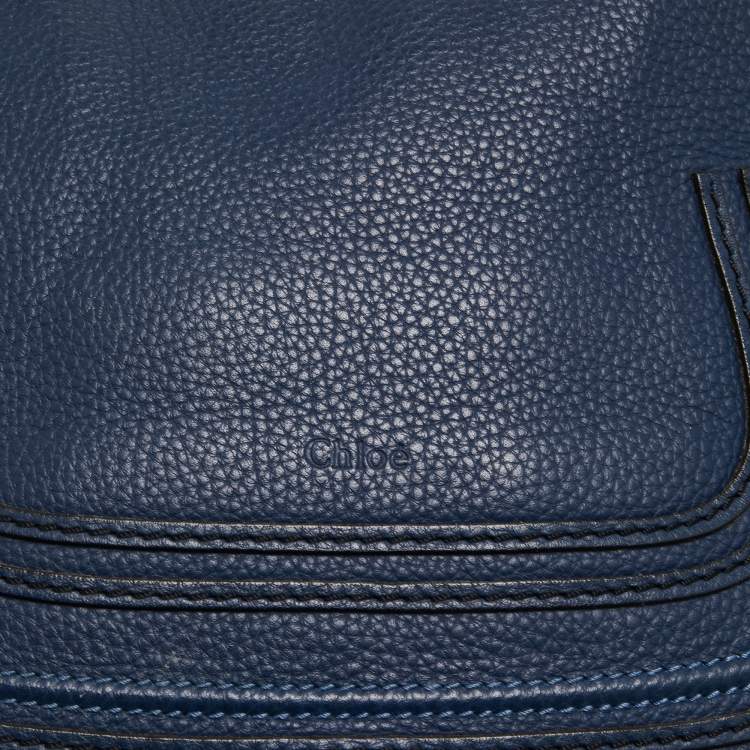 Pre Owned Chloe Blue Leather Small Marcie Satchel