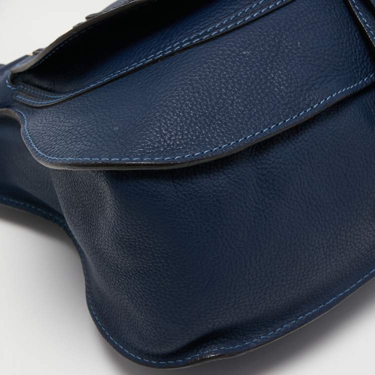 Pre Owned Chloe Blue Leather Small Marcie Satchel