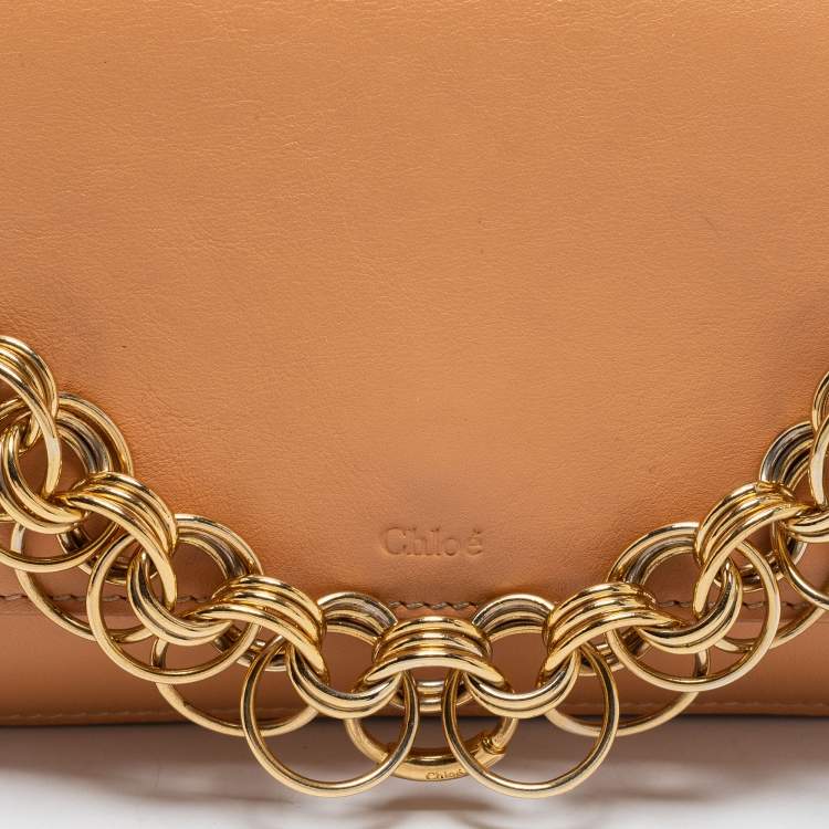 Pre Owned Chloe Beige Leather Drew Bijou Clutch
