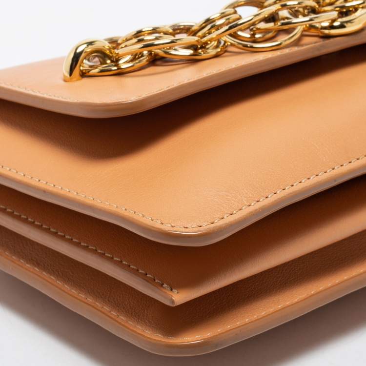 Pre Owned Chloe Beige Leather Drew Bijou Clutch