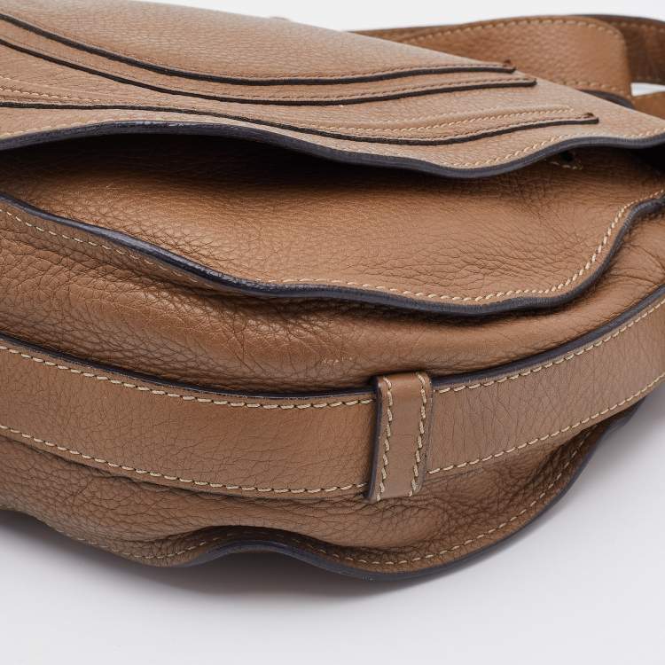 Pre Owned Chloe Beige Leather Medium Marcie Crossbody Bag