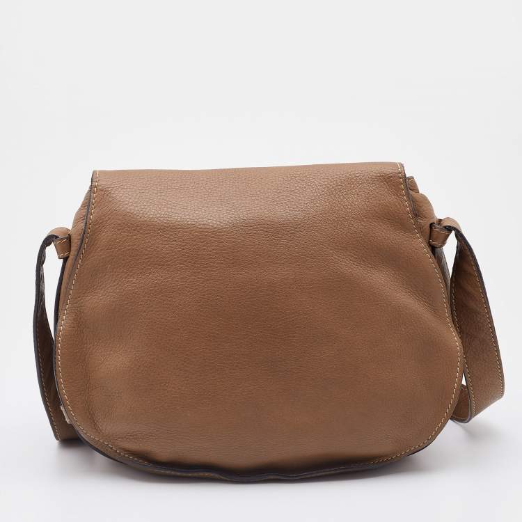 Pre Owned Chloe Beige Leather Medium Marcie Crossbody Bag