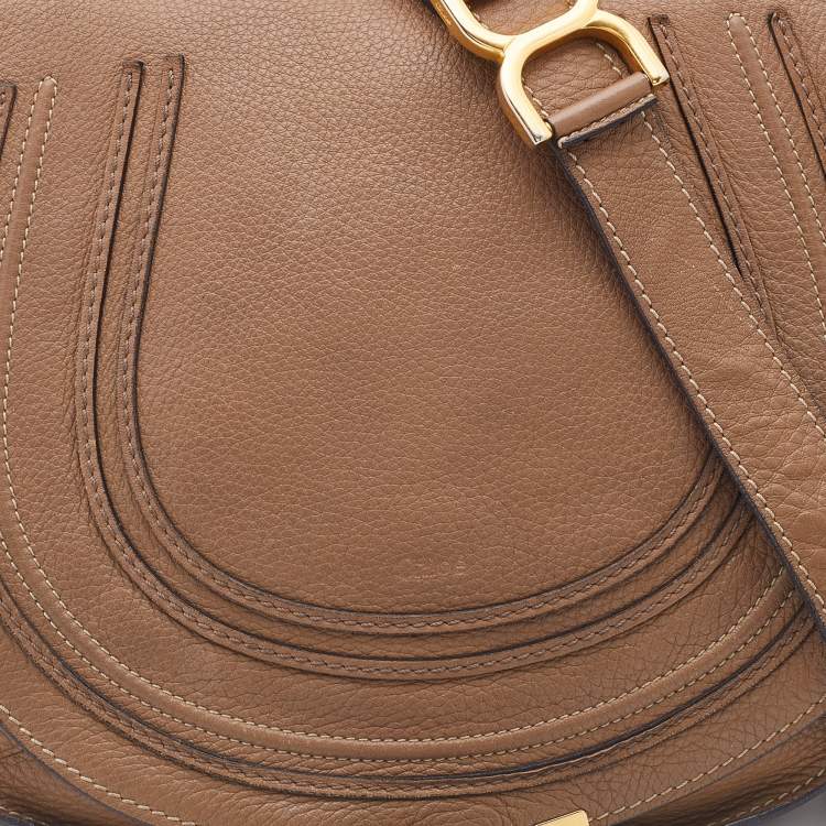 Pre Owned Chloe Beige Leather Medium Marcie Crossbody Bag