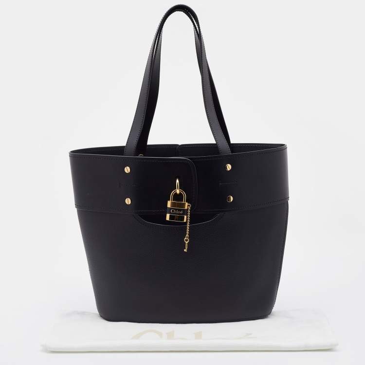 Pre Owned Chloe Black Leather Small Aby Tote