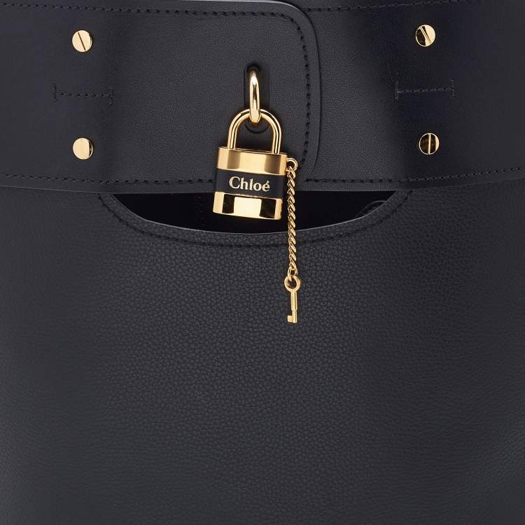 Pre Owned Chloe Black Leather Small Aby Tote