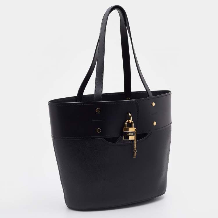 Pre Owned Chloe Black Leather Small Aby Tote