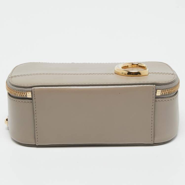Pre Owned Chloe Beige Leather Mini C Vanity Shoulder Bag