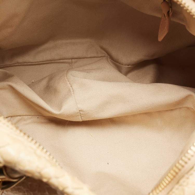 Pre Owned Chloe Beige Python Medium Paraty Satchel